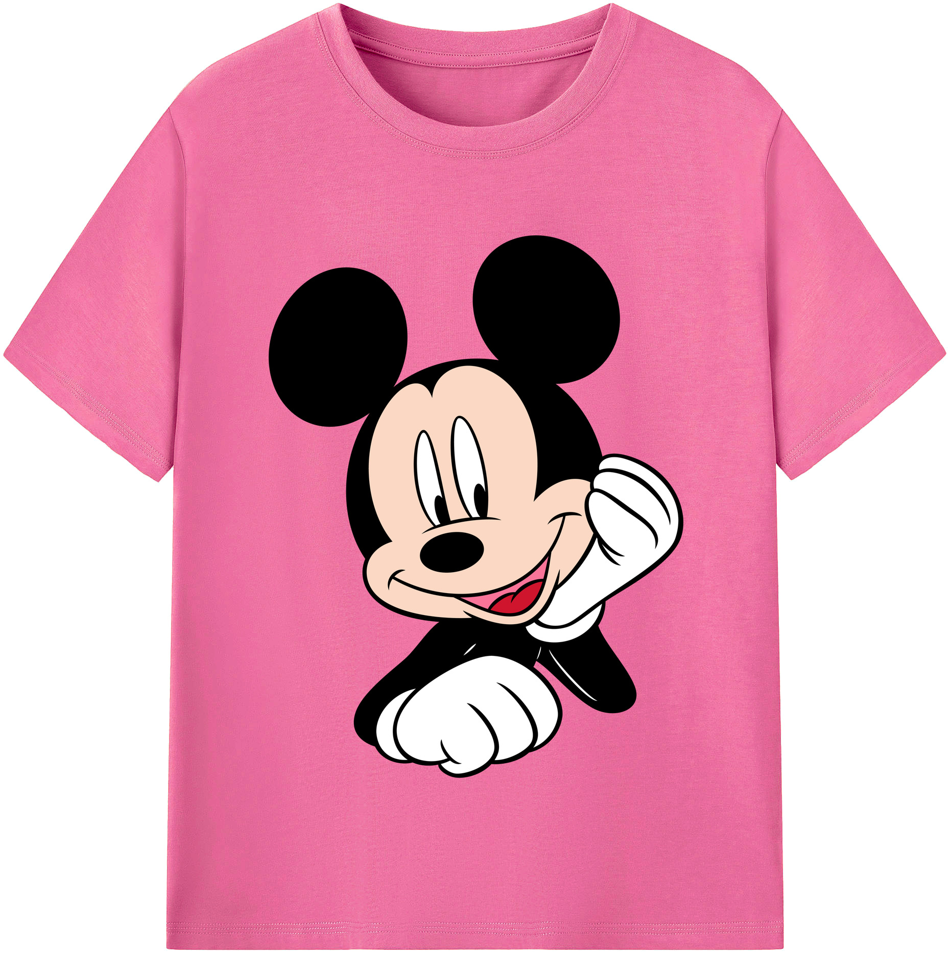 （画像用） ミッキーマウス Mickey Mouse レディースカジュアルプリントTシャツ（綿100％）